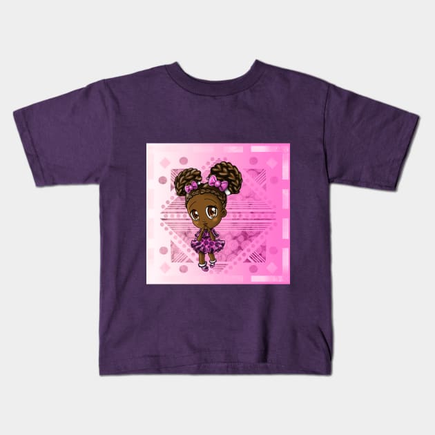 Sweet African American Girl Kids T-Shirt by treasured-gift